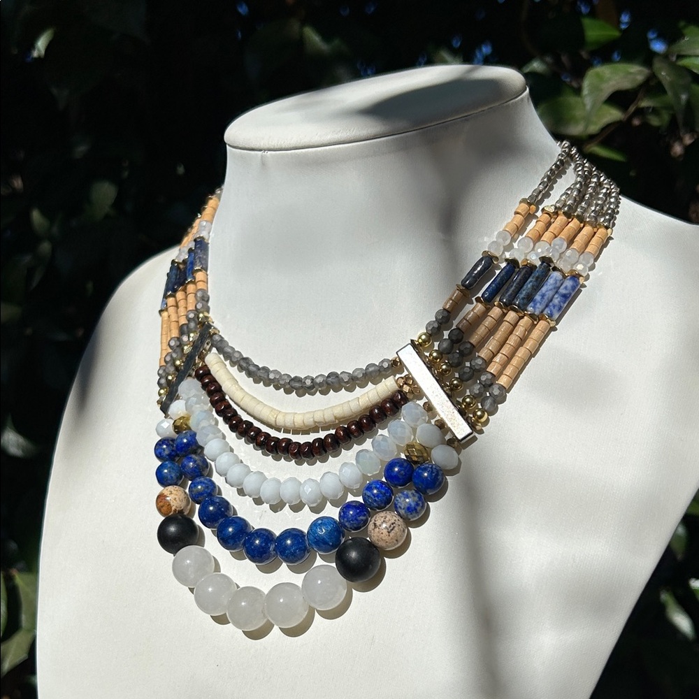 Nakamol Multicolor Beaded Statement Necklace - image 2